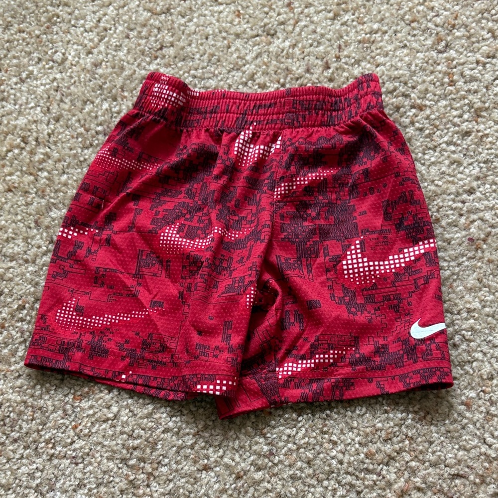 Nike Kids Red and Black Graphic Shorts